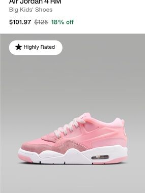Jordan Air Jordan 4 RM Pink and White Sneakers kids size 3.5y
